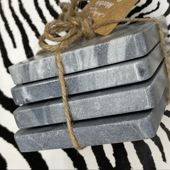 Genuine Marble Coasters Set of 4 Holiday Table Decor - Picture 5 of 14